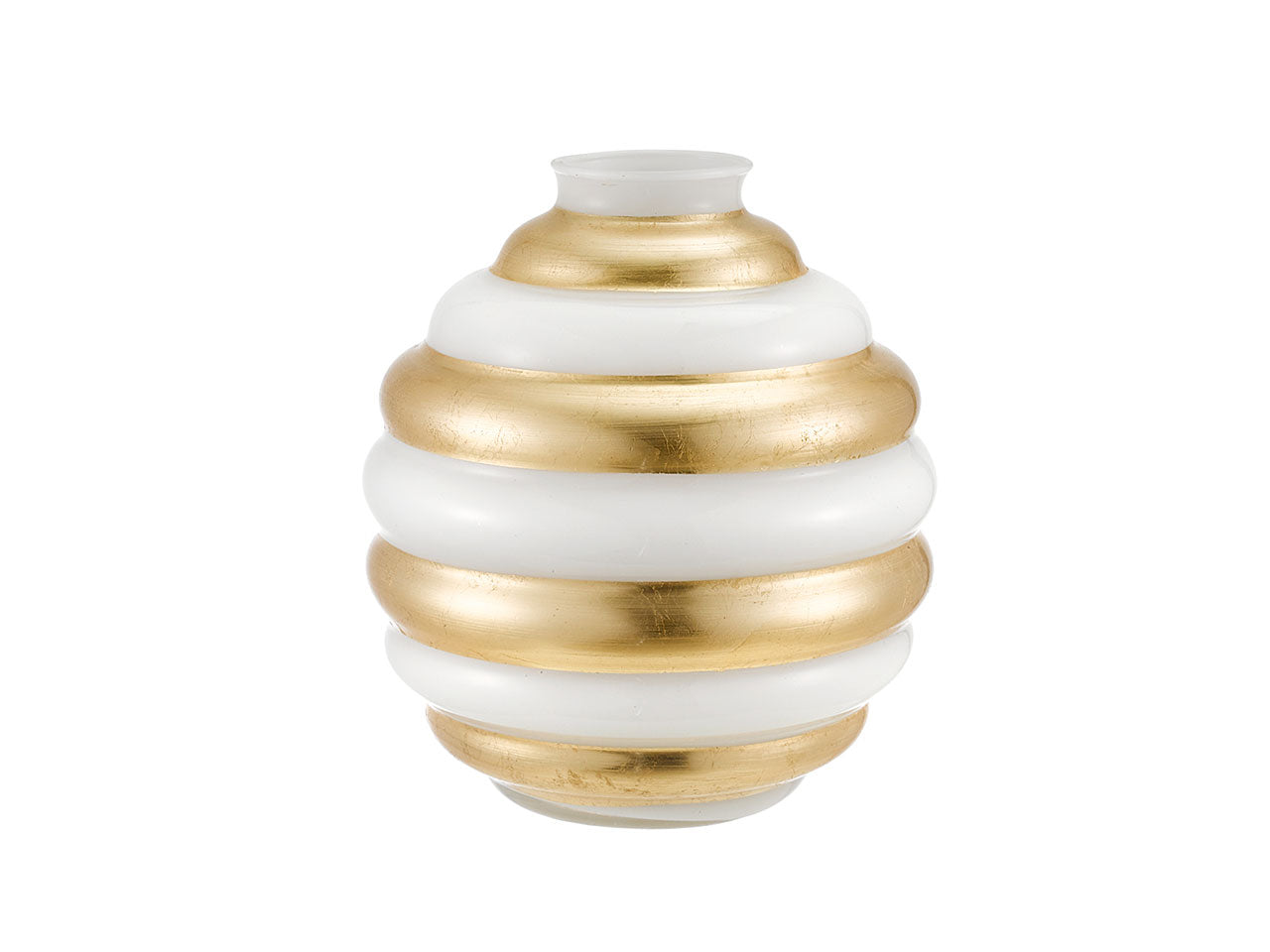 Vaso sfera nicole d.20cm saturno bianco e oro