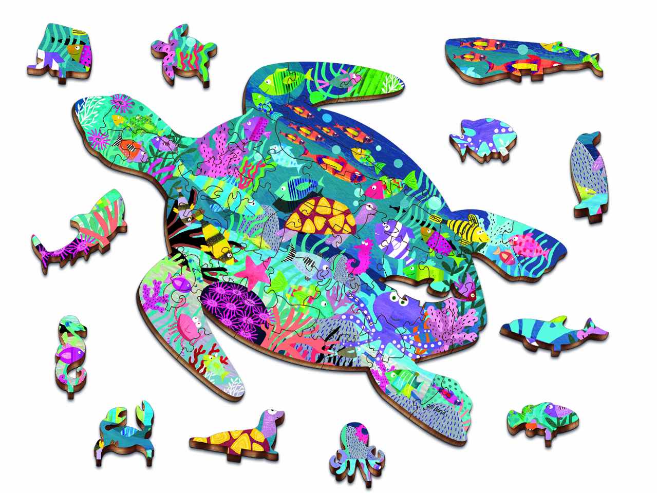 ludattica woody puzzle oceano 21245
