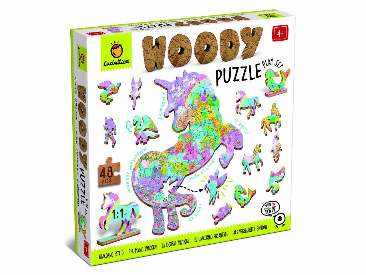 ludattica woody puzzle unicorni 21269