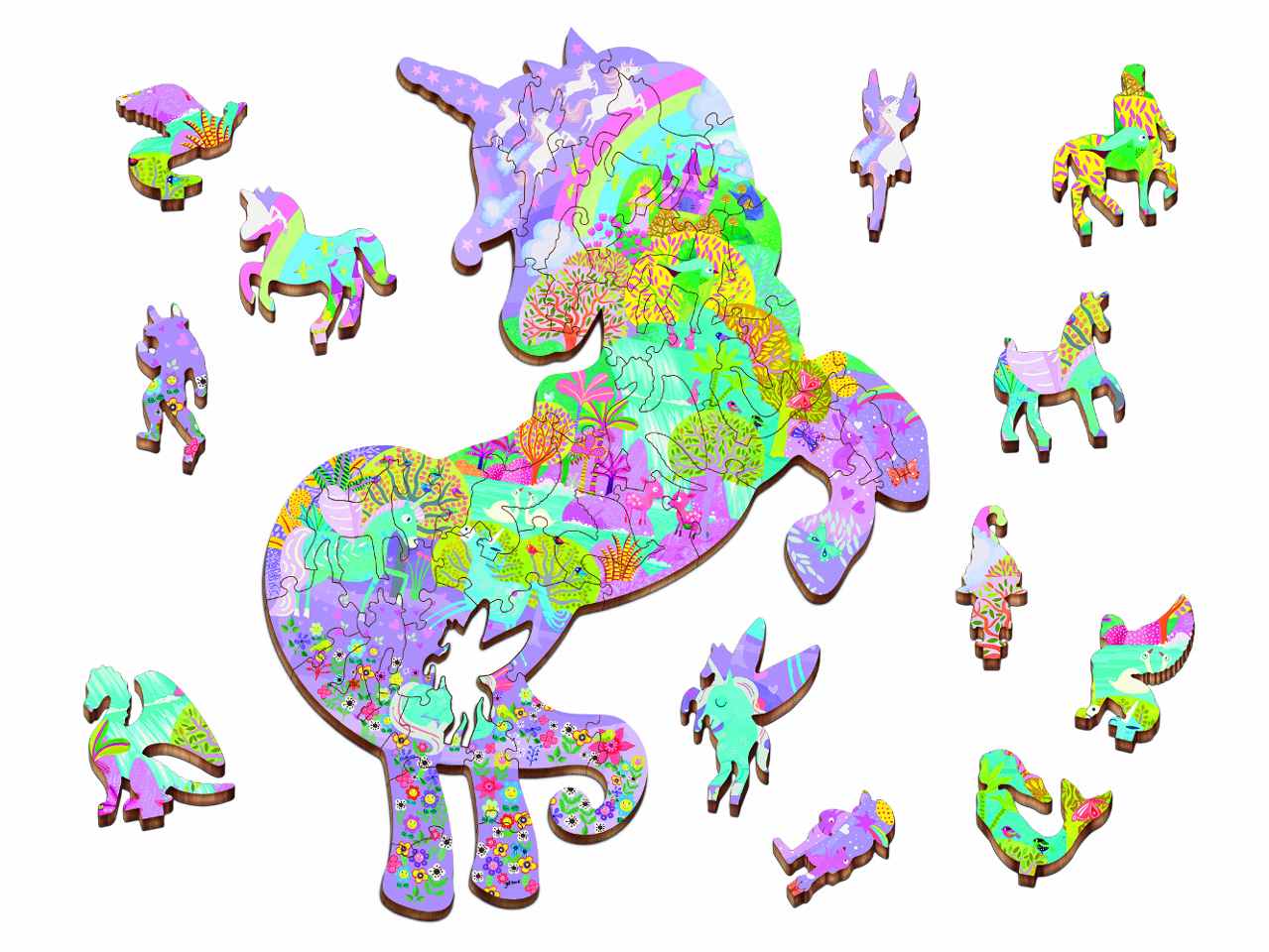 ludattica woody puzzle unicorni 21269