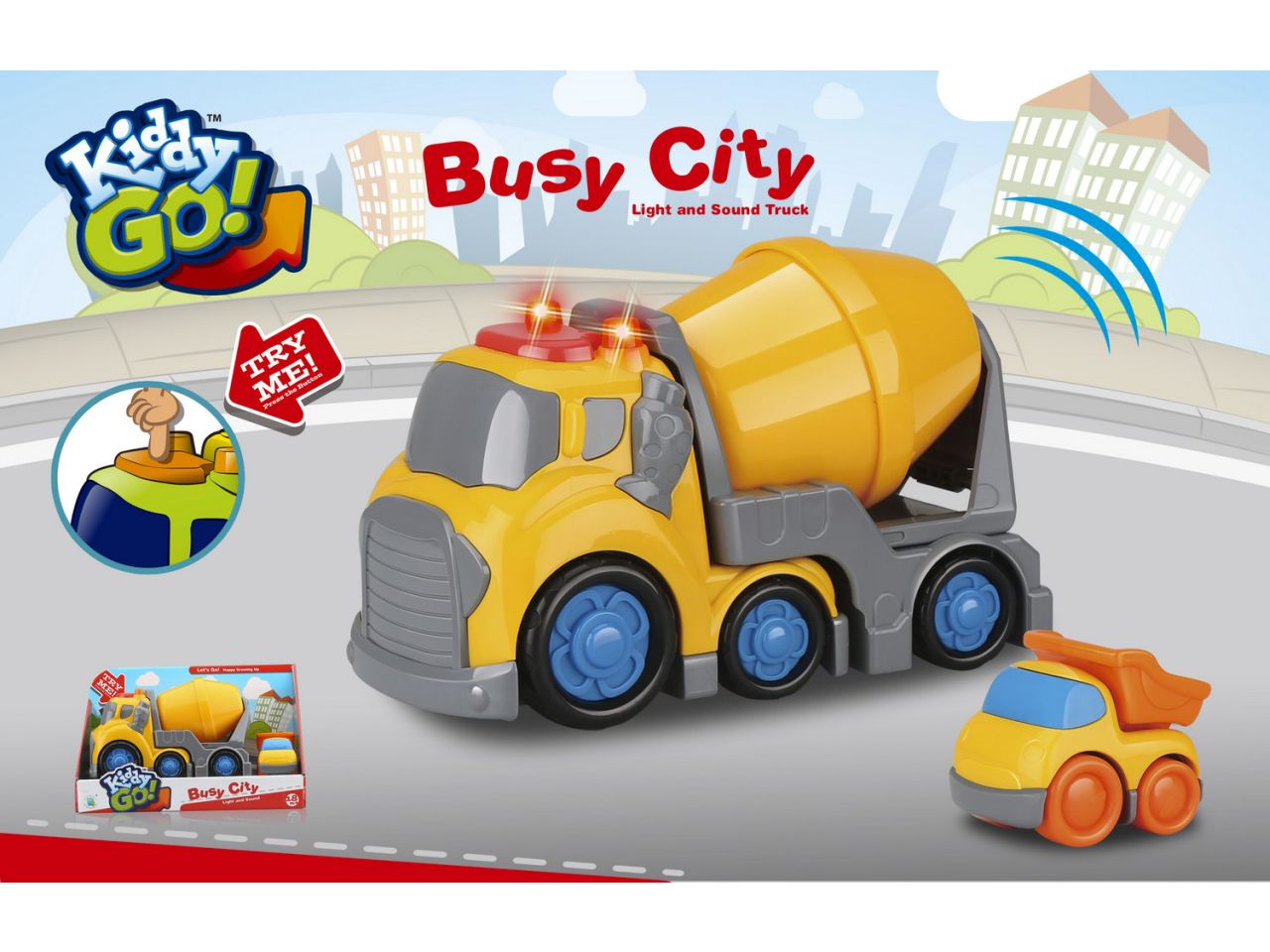 Kiddygo! betoniera e camion con luci e suoni