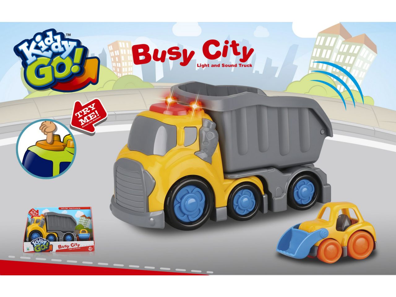 Kiddygo! camion e mini ruspa con luci e suoni