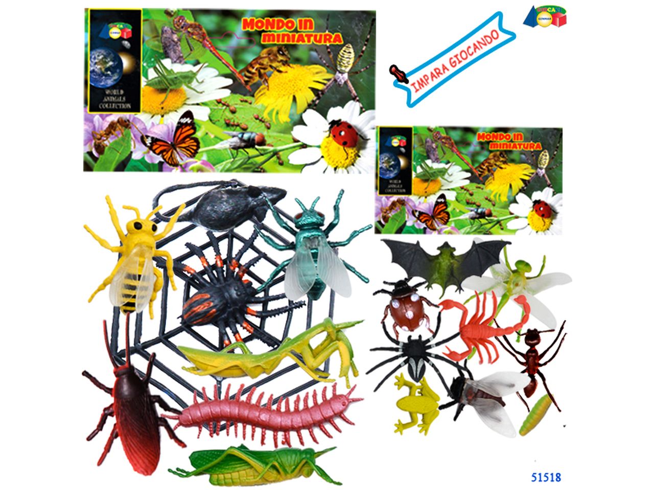 Busta insetti mondo in miniatura modelli assortiti