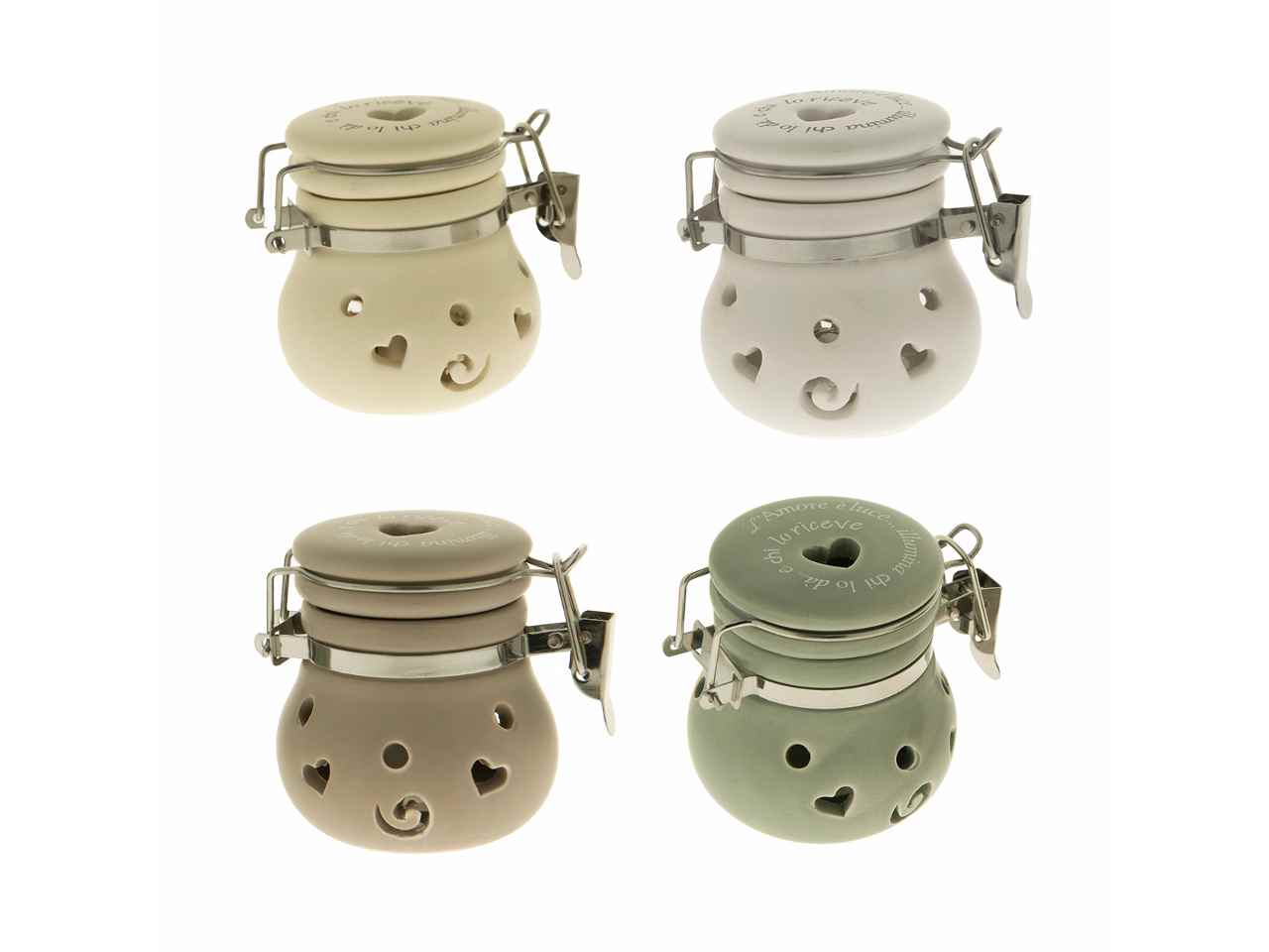 Barattolo decorativo con luce led 4 assortimenti h8cm