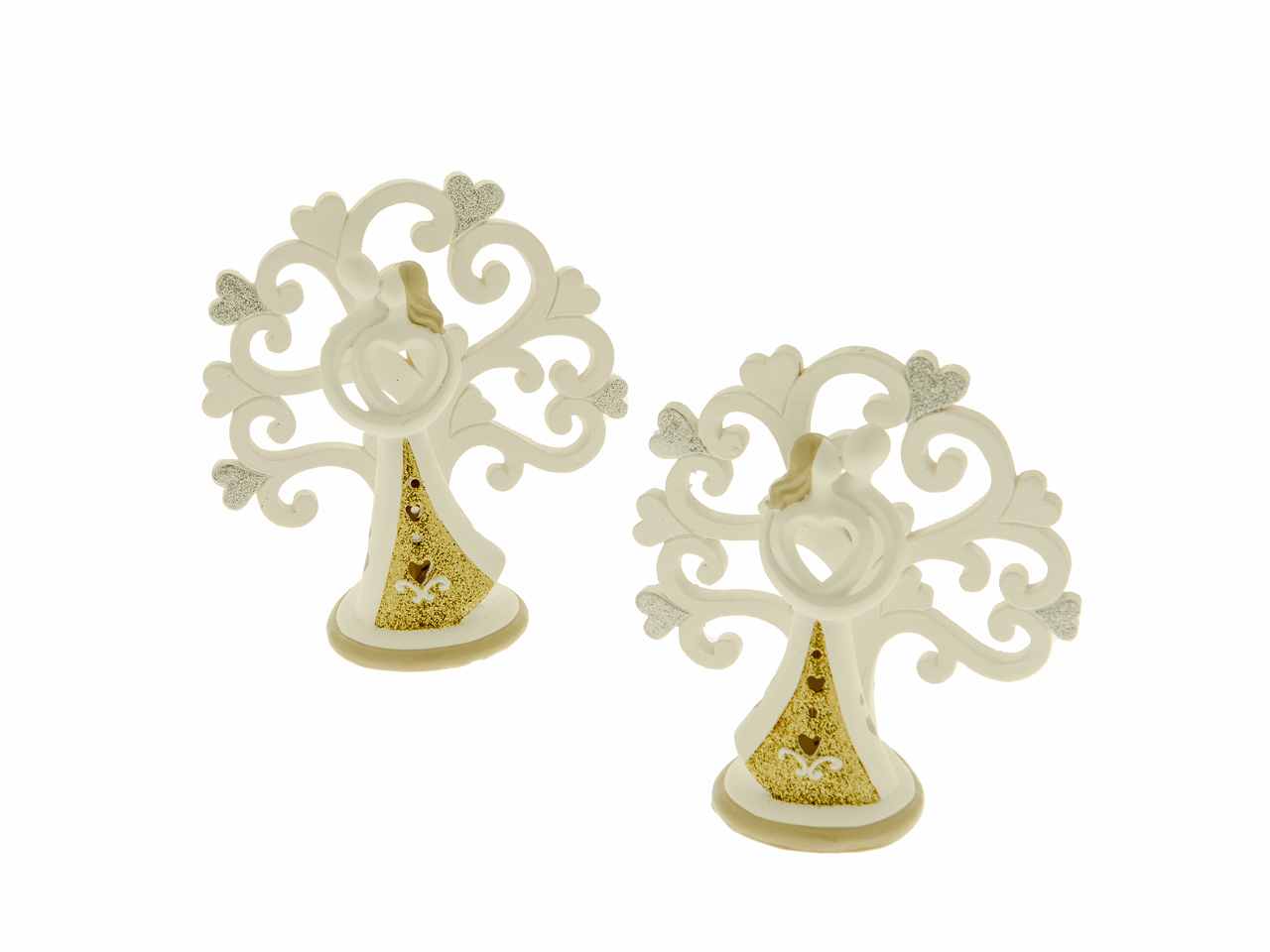 Albero della vita con coppia linea pregiata con led 2 assortimenti h10cm