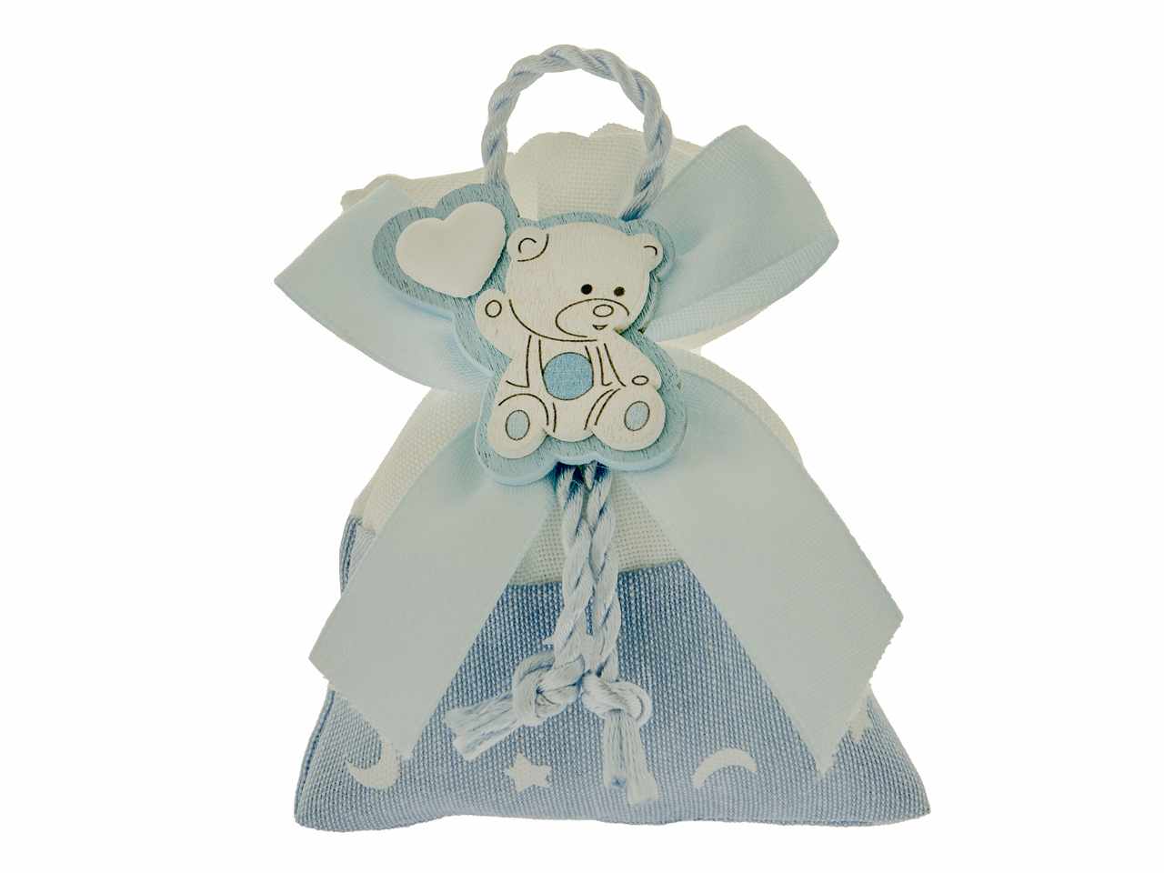 SACCHETTO LITTLE STAR 8X10CM COLORE CIELO
