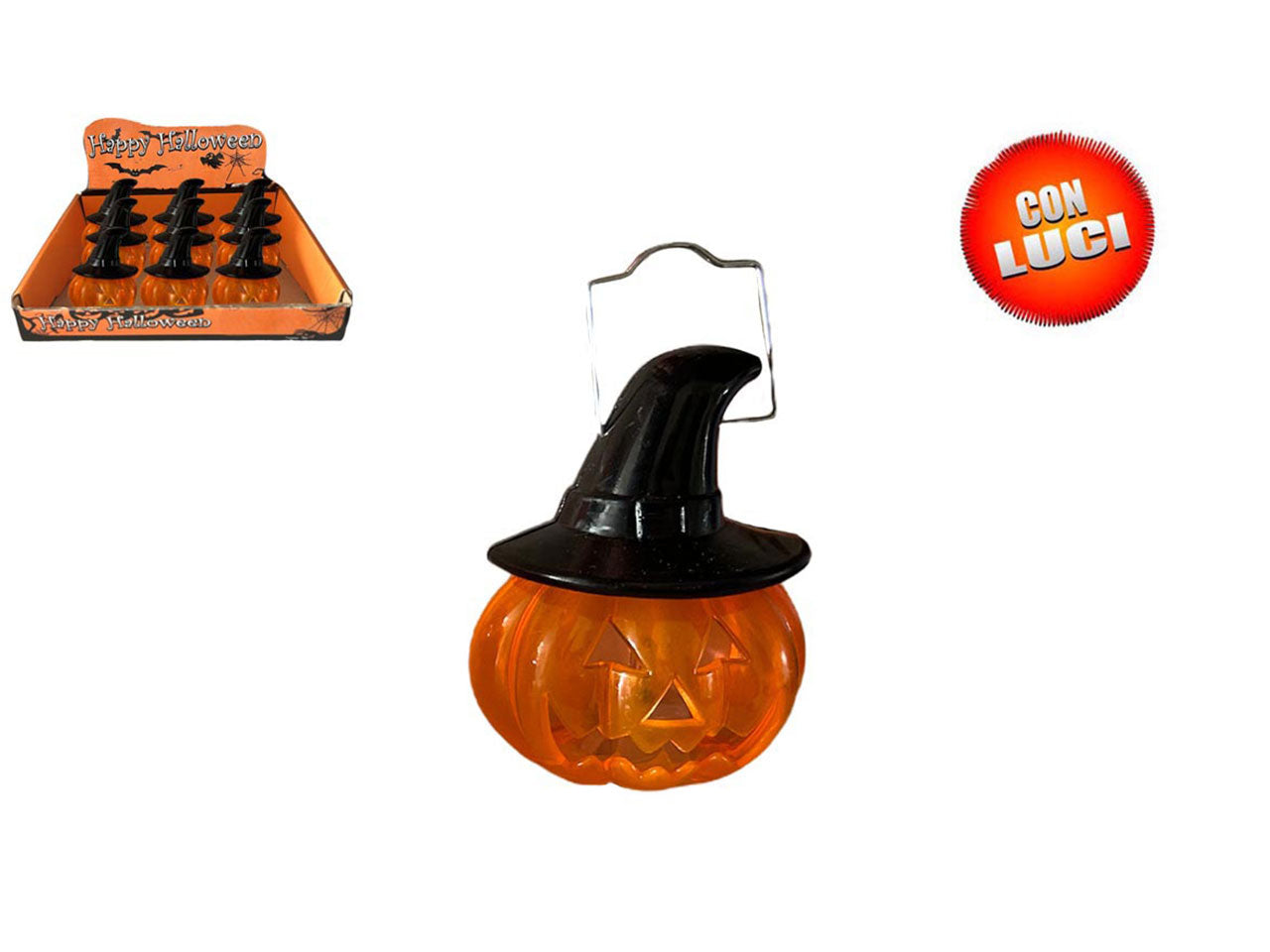 Zucca halloween con luce 9x5cm