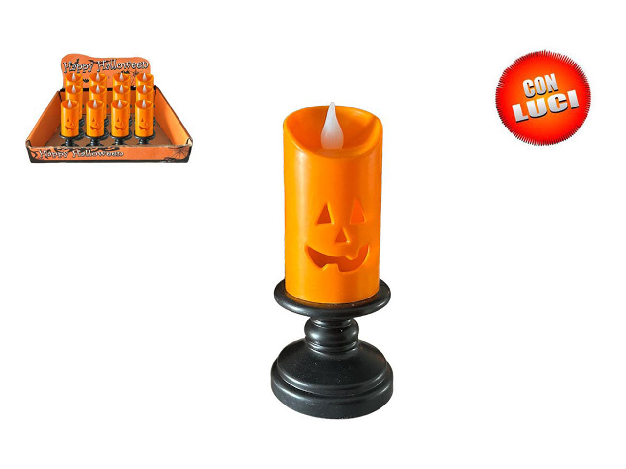 Candele halloween con luce 4x5x12cm