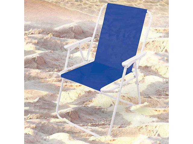Sedia da mare sedia relax oxford blu in oxford 46x51x75cm
