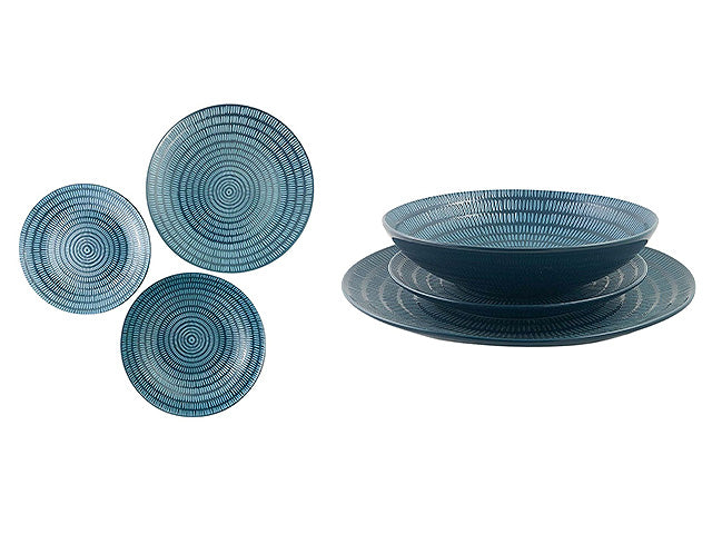 L.ethnic servizio piatti 18pz blu 54771