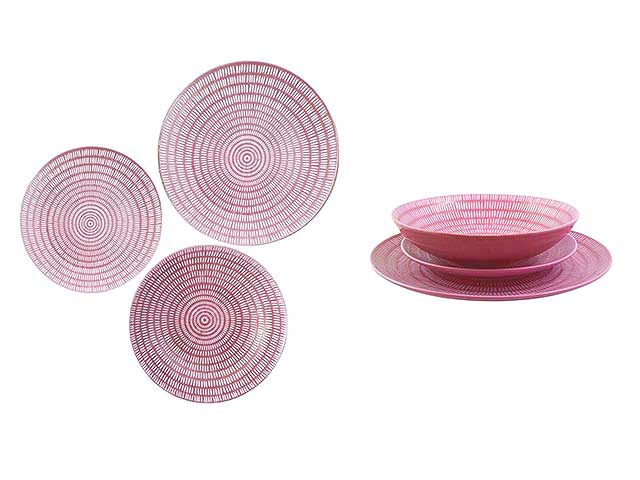 L.ethnic servizio piatti 18pz rosa 55775