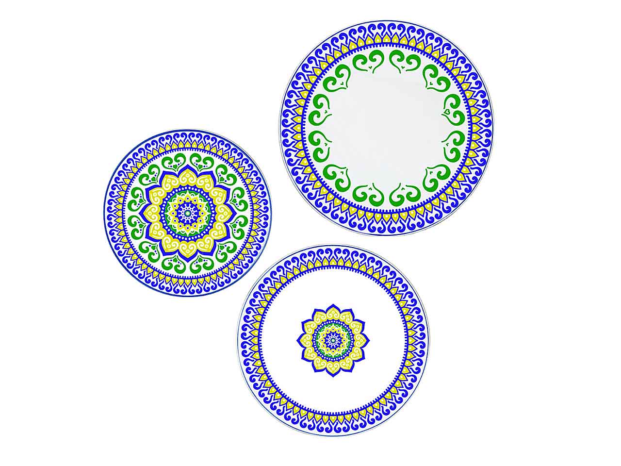 L.orlando servizio piatti 18 pezzi blu&verde 56510