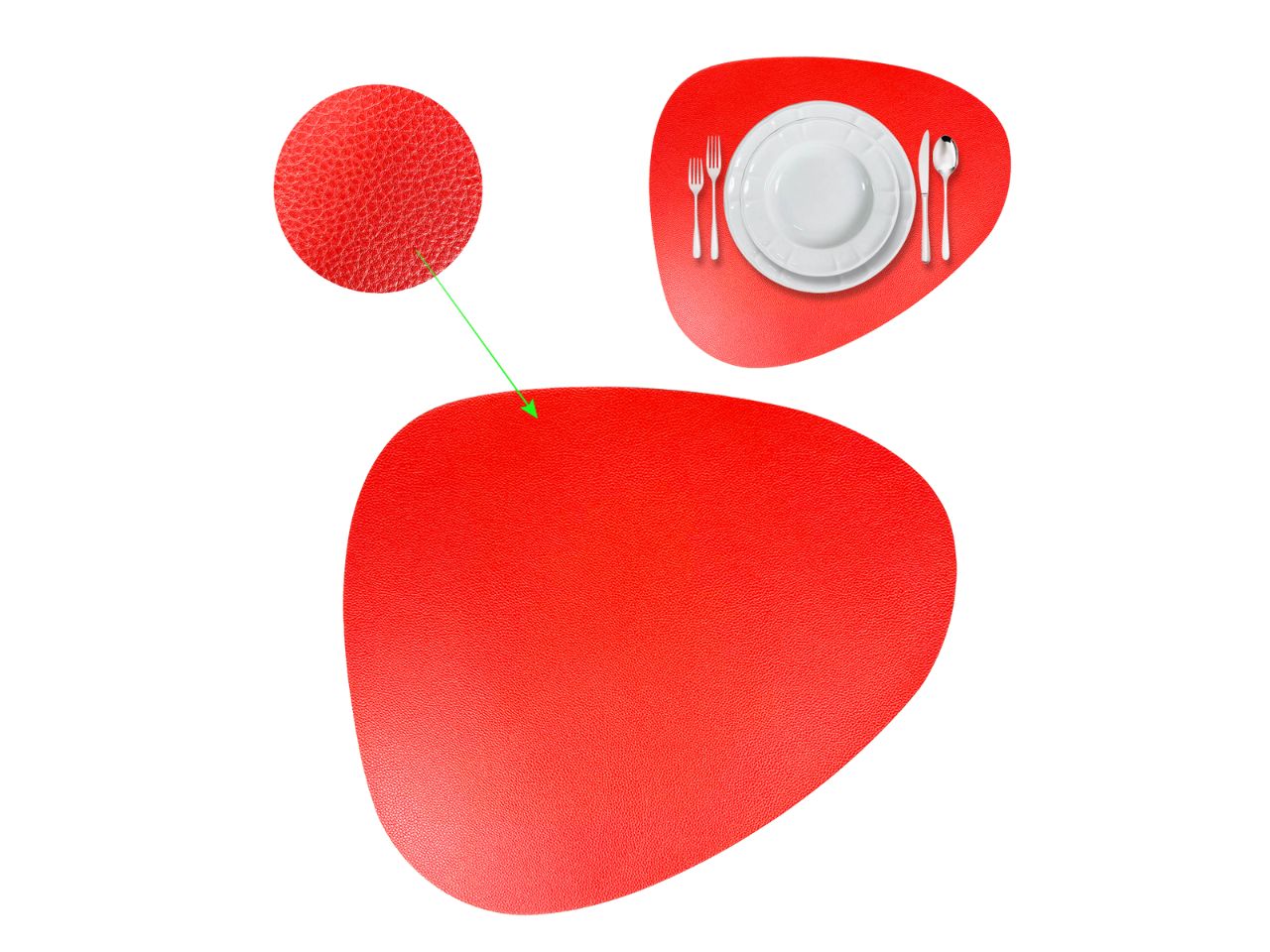 Tovaglietta semilpelle 45x37cm rossa