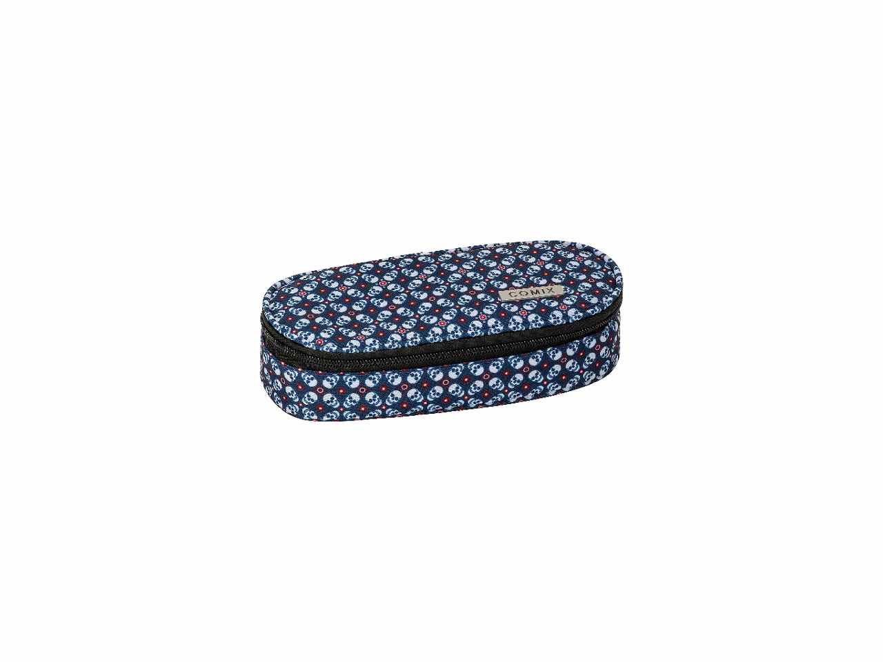 Astuccio ovale organizzato allover skulls comix