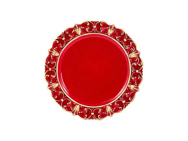 sottopiatto d35cm rosso/oro 128757