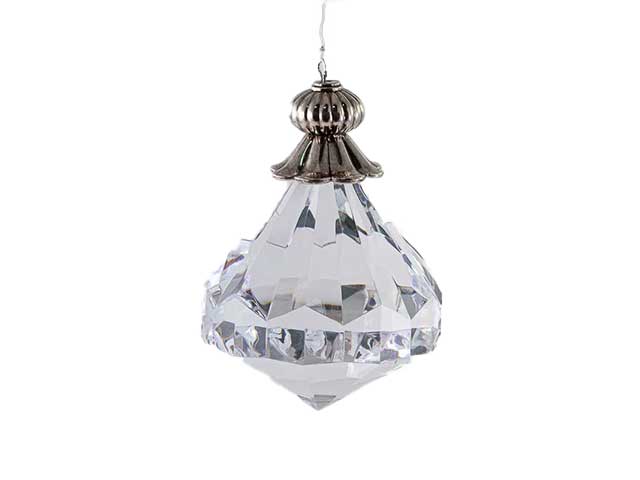 pendente natalizio trasparente in acrilico 13cm