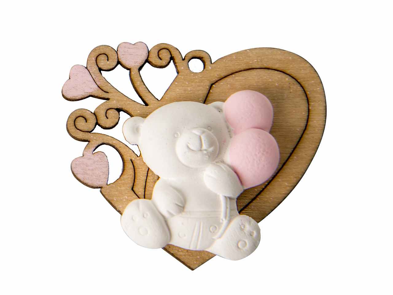 gesso legno orso rosa 5cm 08a045