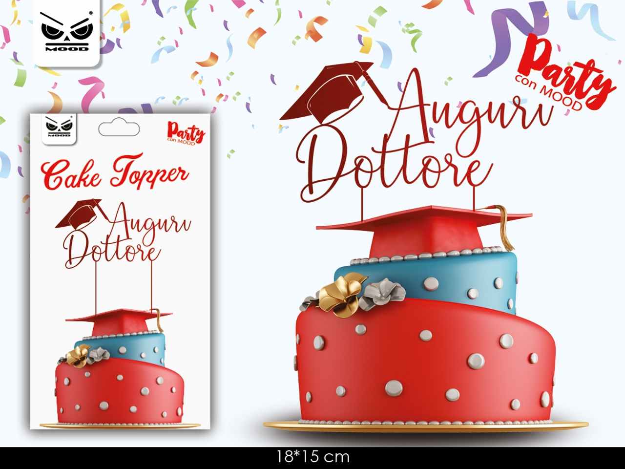 Cake topper auguri dottore st6050
