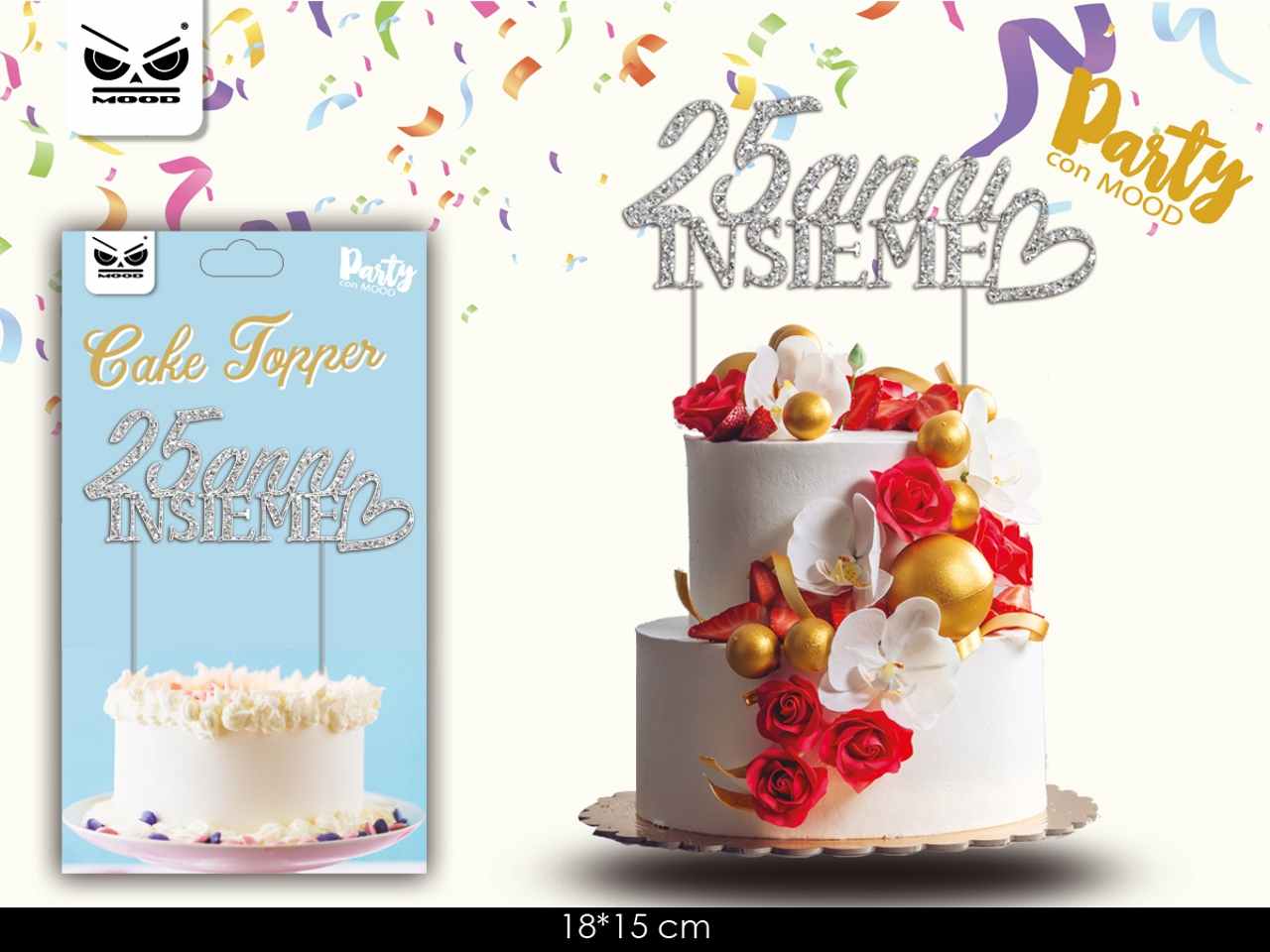 Cake topper 25 anni insieme st6051