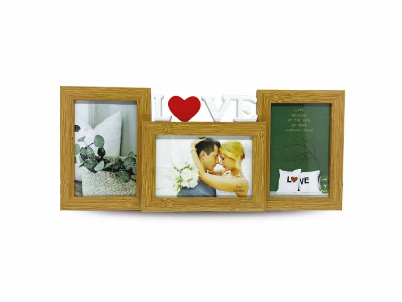 Porta foto 3 posti con scritta love