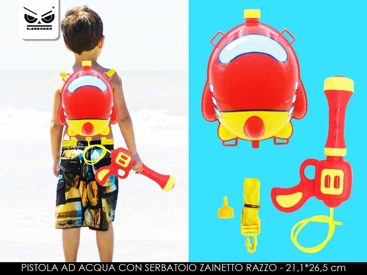 Pistola ad acqua con serbatoio zainetto razzo