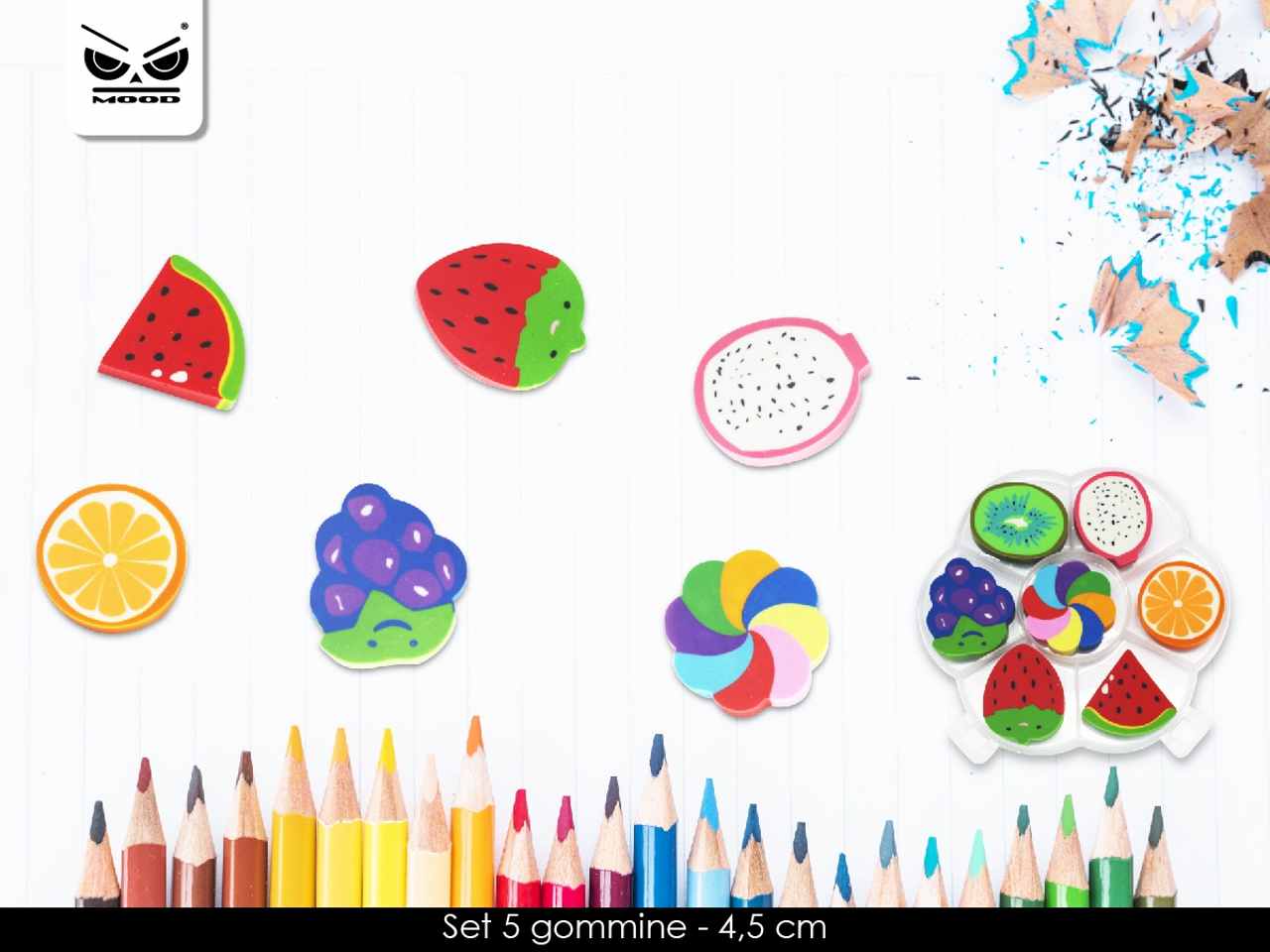 Gomma frutta 7 pezzi