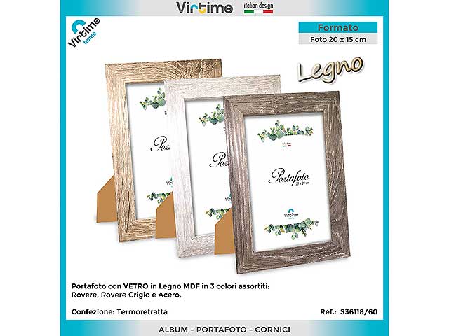 Porta foto legno 15x20cm. s36118/60