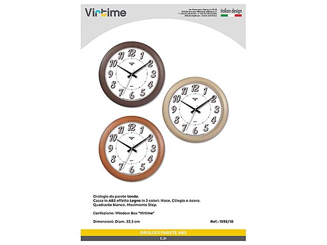 orologio da parete tondo 23cm 1981/30