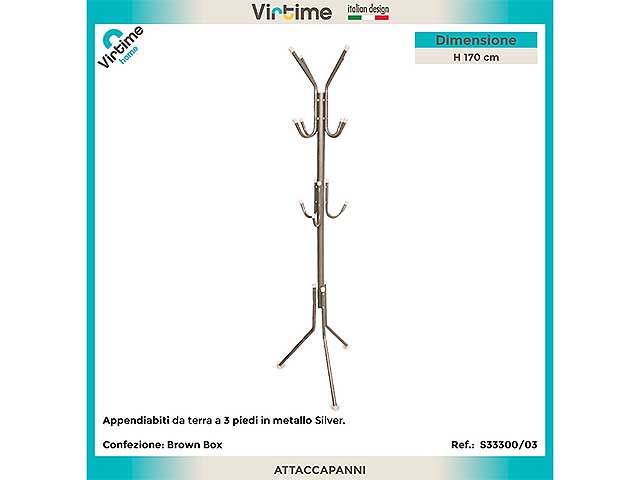 appendiabiti da terra 3piedi silver s33300/03