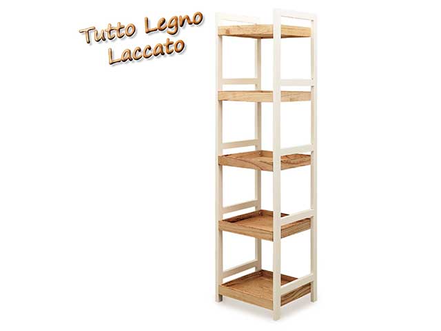 Scaffale legno rovere 5 ripiani s33552/20