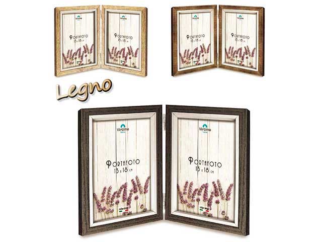 Porta foto legno doppio 10x15cm s36258/45