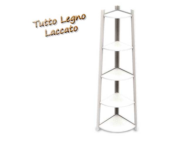 Scaffale angolare bianco 5riportas33735/30