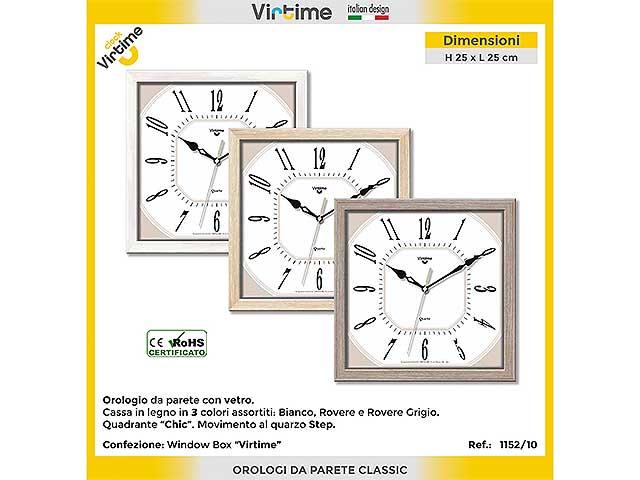 orologio legno 23x28cm 1153/00
