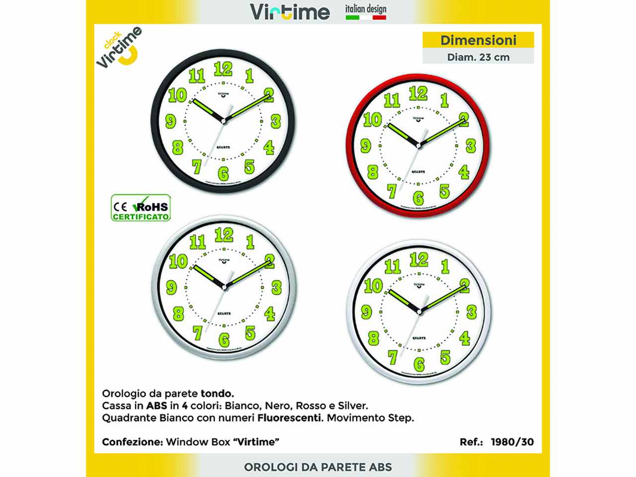 Orologio alluminio d.25 54627