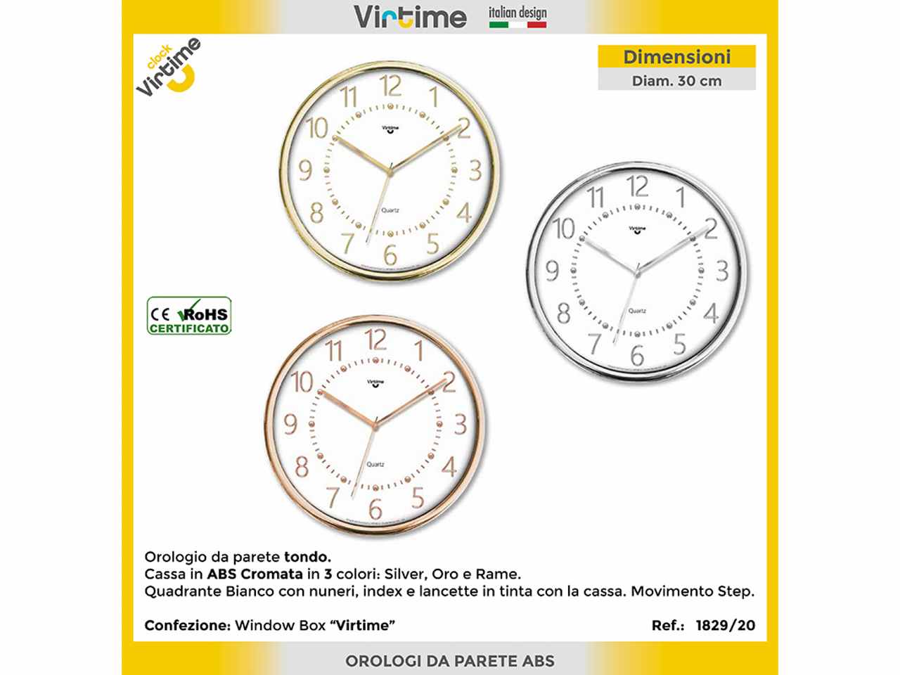 Orologio pp 30cm legno 837000170