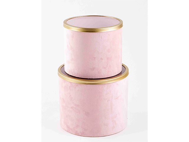 Scatola velluto/vetro rosa 2 pezzi 129895