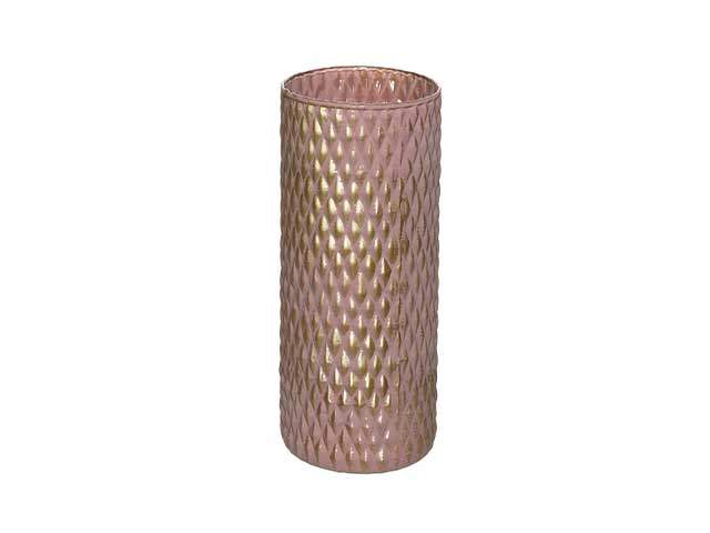 L.seta vaso h30 d15 malva/oro 146/04106