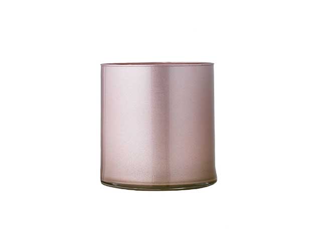 L.metal glitesta di vaso h12 d12 rosa 150/2908