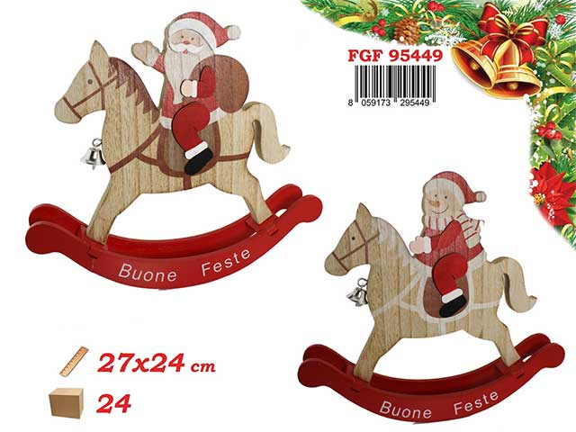 babbo nat.27x24cm legno s/cavallo
