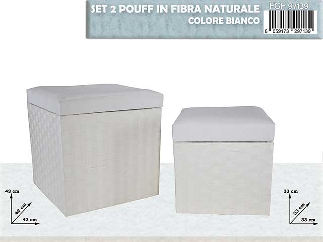 pouf bianco 2pz