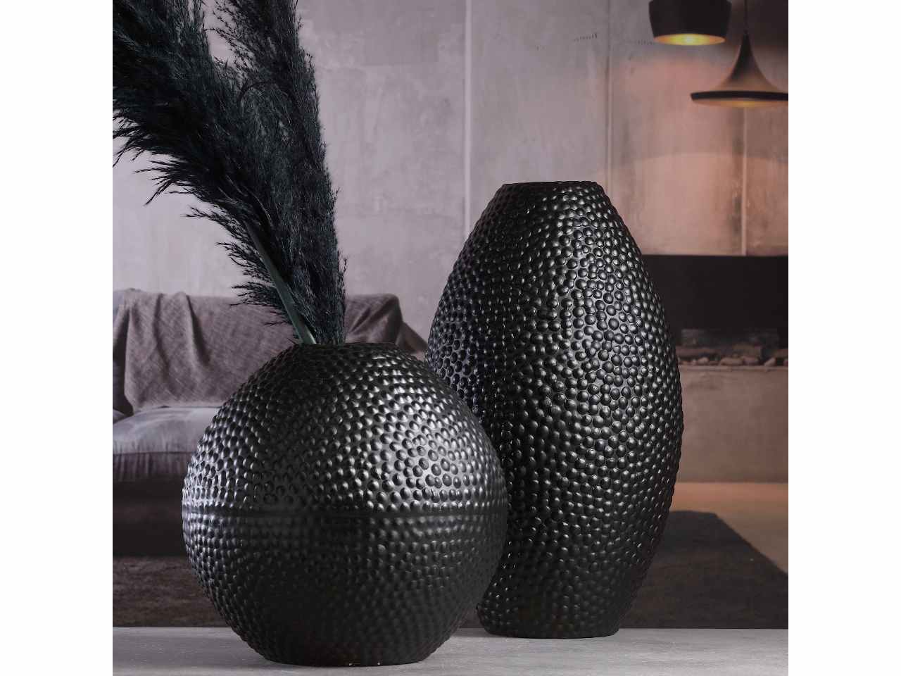 L.nera vaso sfera d25x25cm cr25/25-n