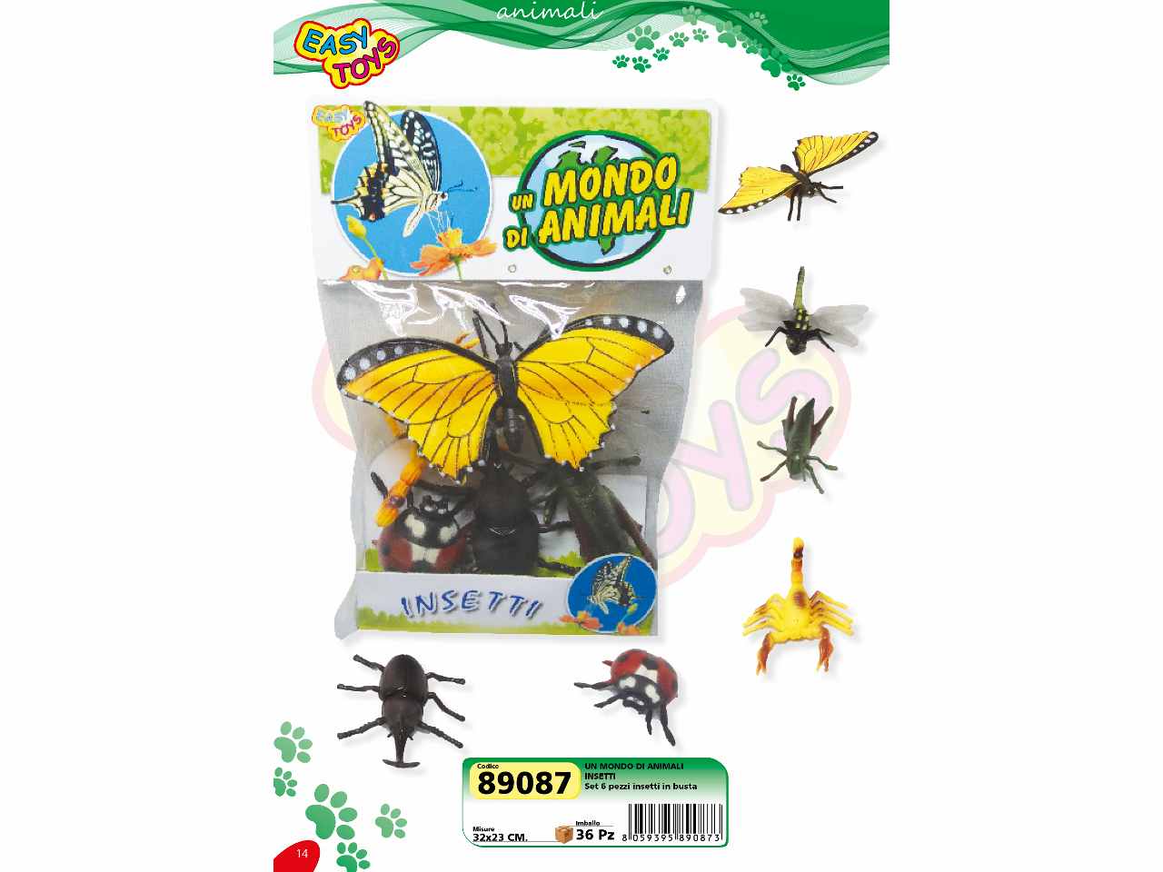 Animali insetti 6 pezzi 89087