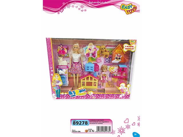 bambola a spasso c/puppy 89278