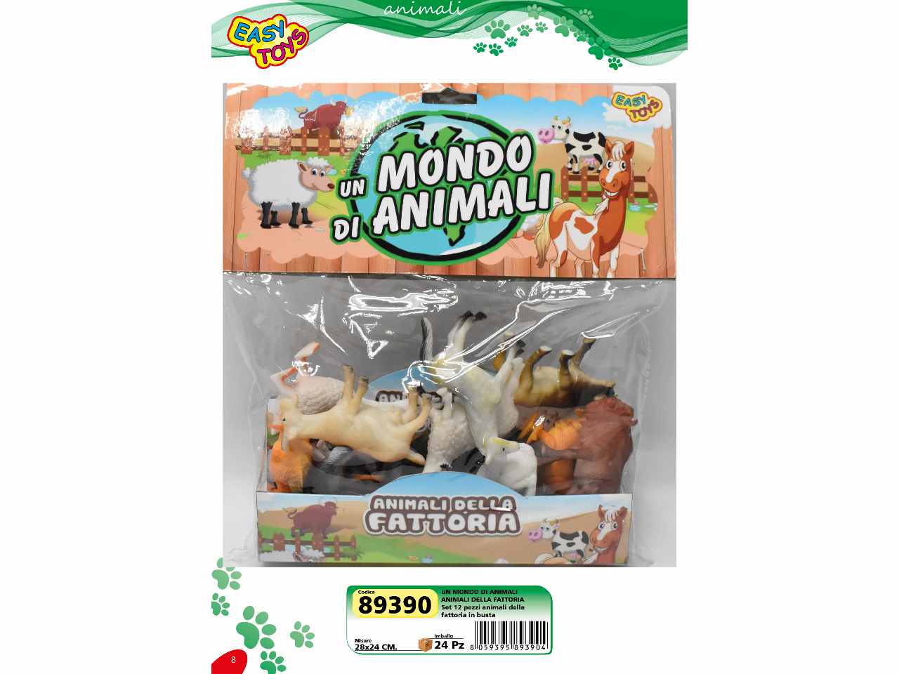 animali fattoria 12pz 89390