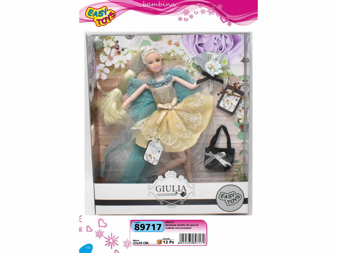 Bambola con vestito da sera 89717