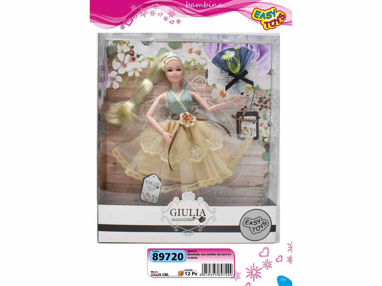 bambola con vestito da sera 89720