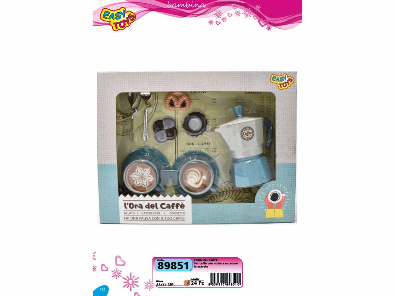set caffe' c/moka e acc.33x25cm 89851