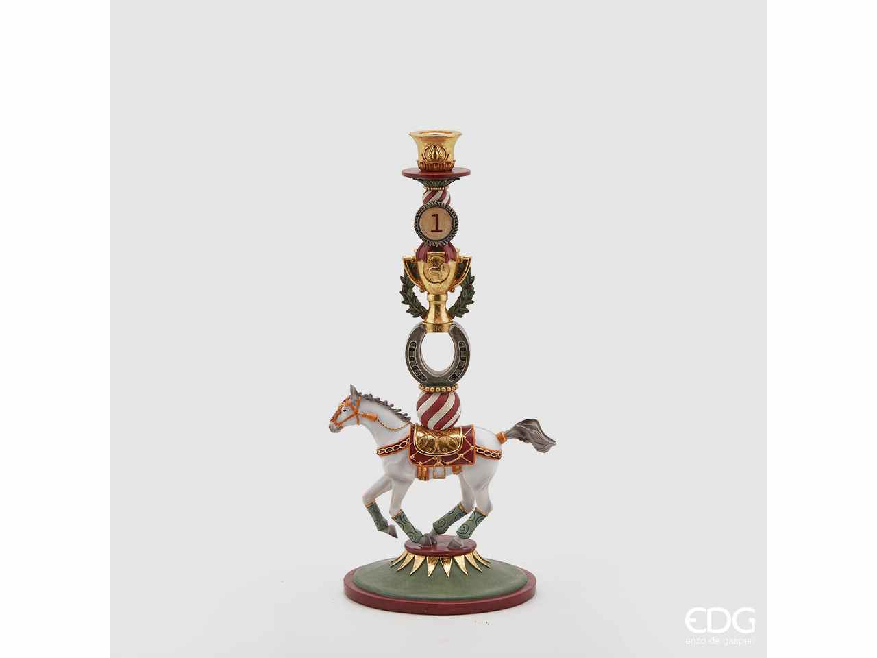 Portacandela cavallo strati h.45cm