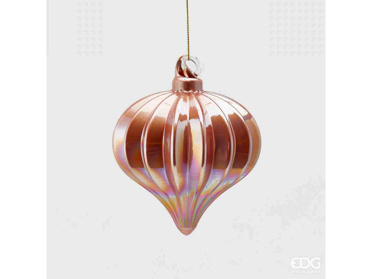 palla a forma di trottola in vetro d.10cm rosa
