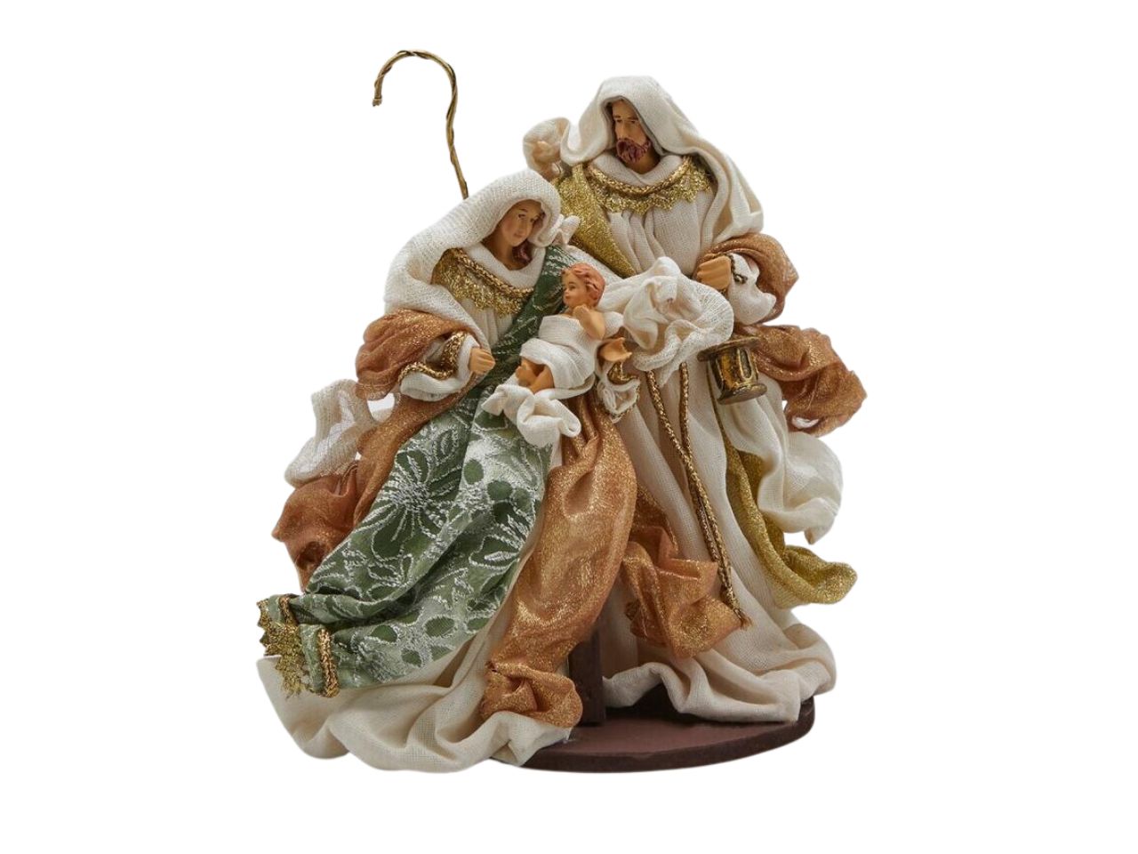 Nativita king con base misura h.25cm colore verde e oro